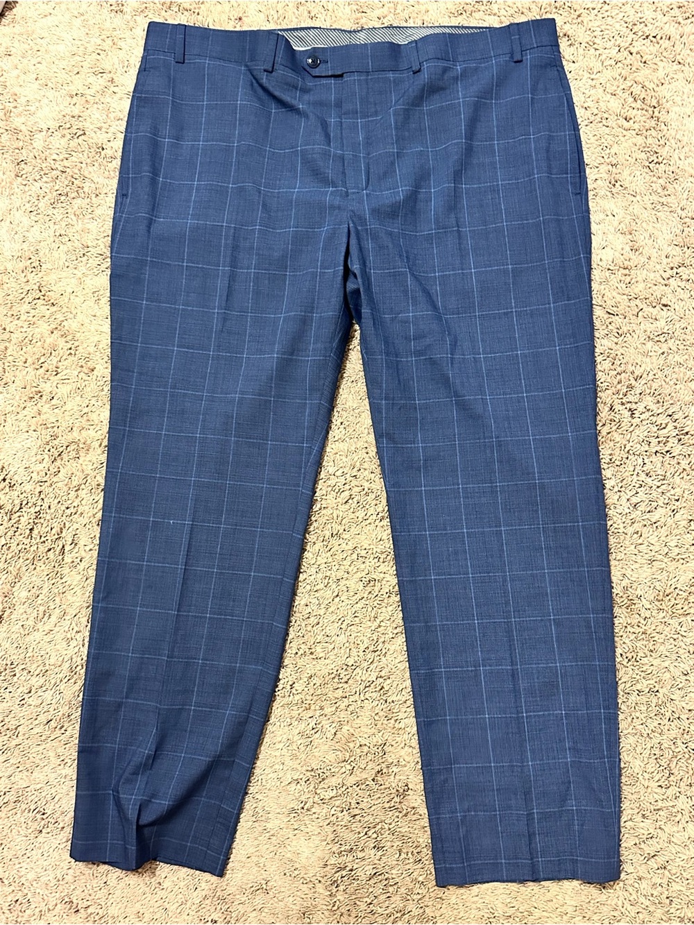 Michael Kors Blue Windowpane Dress Pants